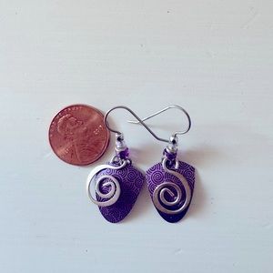 Purple Spiral Artsy Earrings